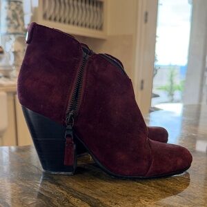 rag & bone Deep Red Suede Ankle Boots